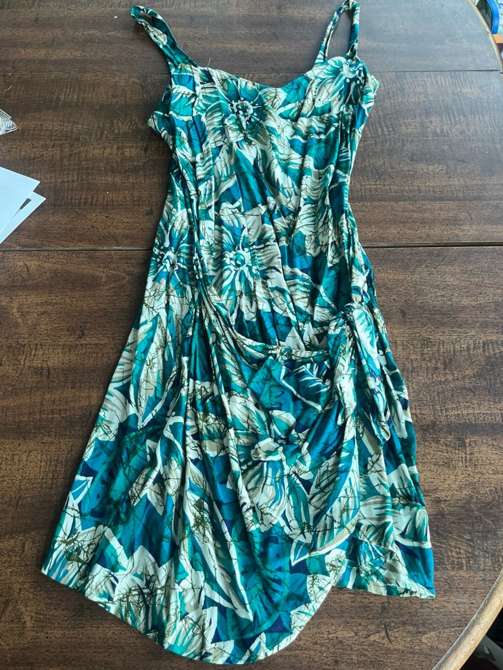 Vintage Y2K By Choice California Tropical 
Floral Dress Rayon Sz 9 But Fits XS/S